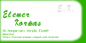 elemer korpas business card